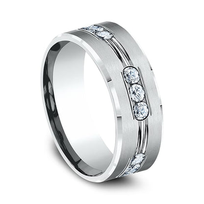 Comfort-Fit Diamond Wedding Band
