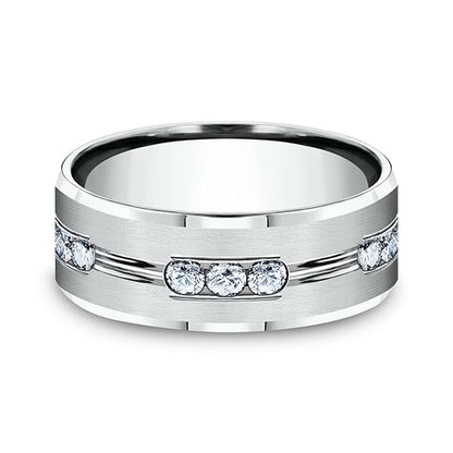 Comfort-Fit Diamond Wedding Band