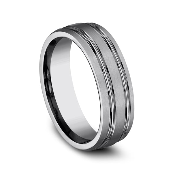 Tungsten Comfort-Fit Design Wedding Band