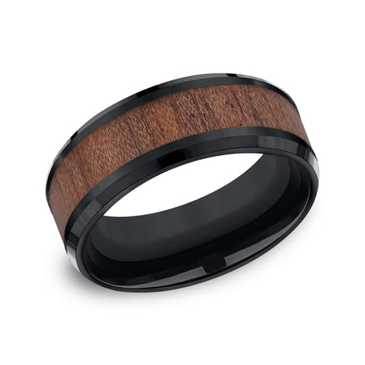 Black Cobalt Comfort-Fit Design Wedding Band