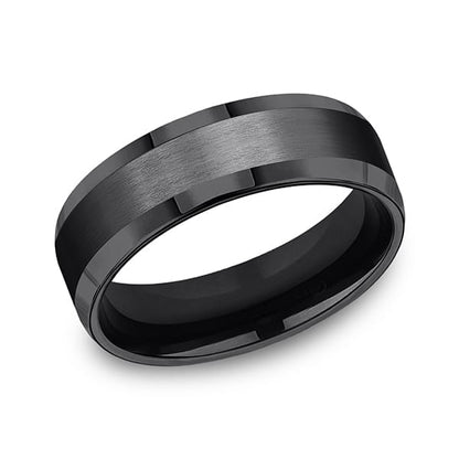 Black Titanium Comfort-fit Design Wedding Band
