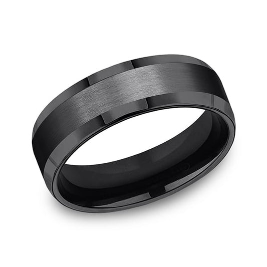Black Titanium Comfort-fit Design Wedding Band