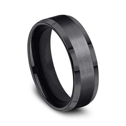 Black Titanium Comfort-fit Design Wedding Band