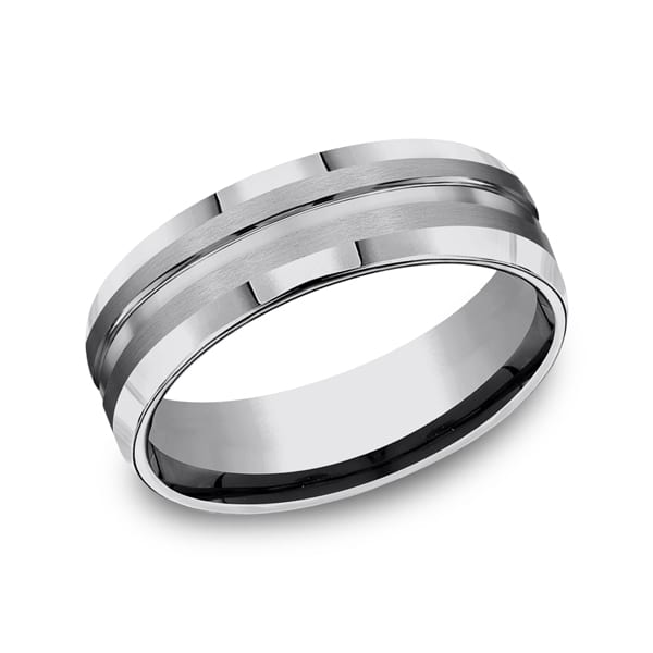 Tungsten Comfort-Fit Design Wedding Band