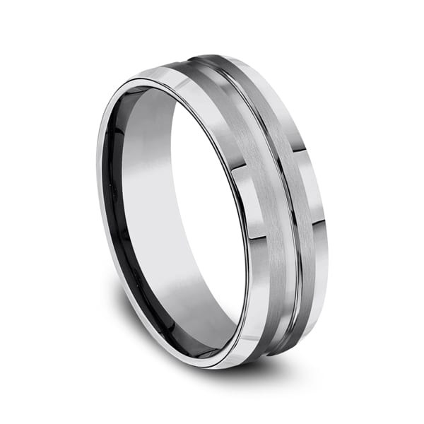 Tungsten Comfort-Fit Design Wedding Band