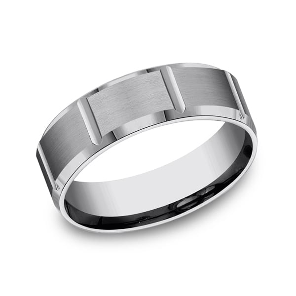 Tungsten Comfort-Fit Design Wedding Band