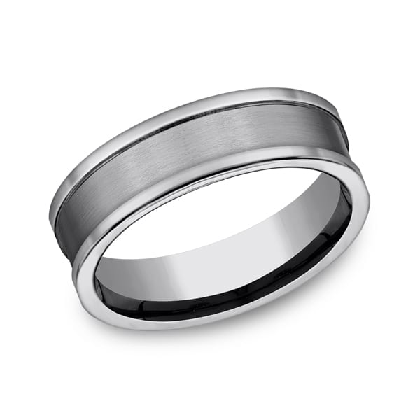 Tungsten Comfort-Fit Design Wedding Band