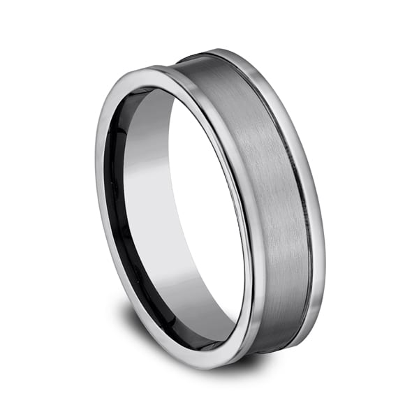 Tungsten Comfort-Fit Design Wedding Band