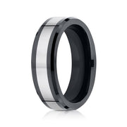 Tungsten and Seranite Two-Tone Comfort-Fit Wedding Band