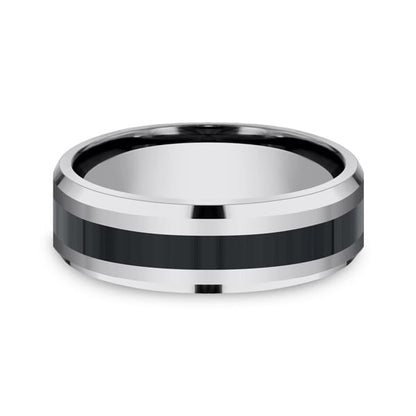 Cobalt and Ceramic Comfort-Fit Design Wedding Band