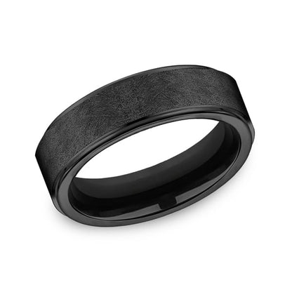 Black Titanium Comfort-Fit Design Wedding Band
