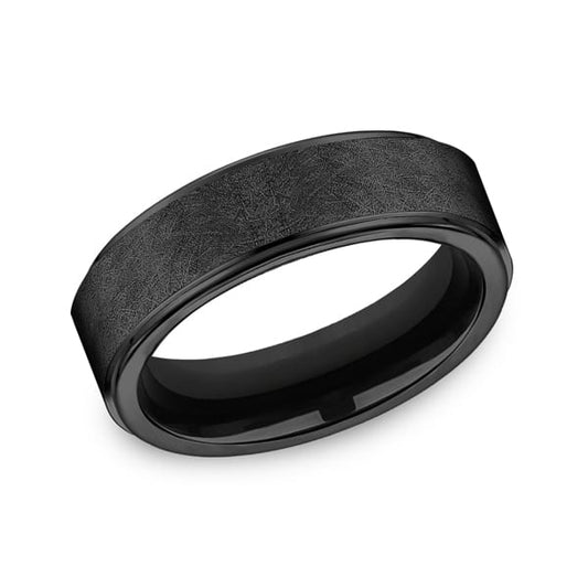 Black Titanium Comfort-Fit Design Wedding Band