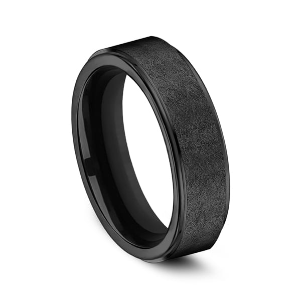 Black Titanium Comfort-Fit Design Wedding Band
