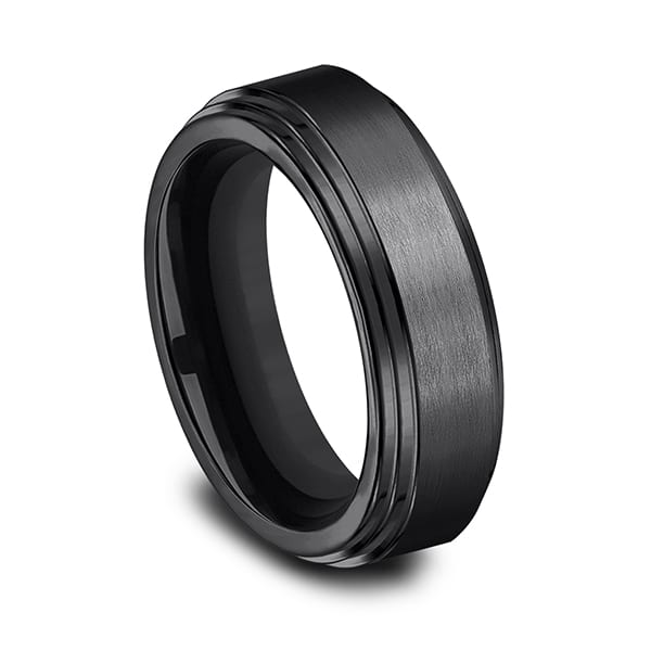 Black Titanium Comfort-Fit Design Wedding Band