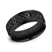 Cobalt and Carbon Fiber Comfort-Fit Design Wedding Band