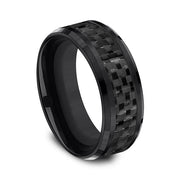 Cobalt and Carbon Fiber Comfort-Fit Design Wedding Band