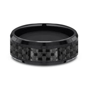 Cobalt and Carbon Fiber Comfort-Fit Design Wedding Band