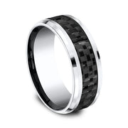 Cobalt and Carbon Fiber Comfort-Fit Design Wedding Band