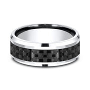 Cobalt and Carbon Fiber Comfort-Fit Design Wedding Band