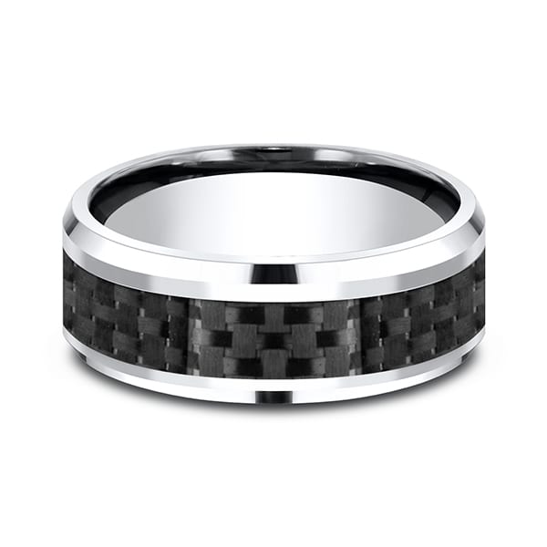 Cobalt and Carbon Fiber Comfort-Fit Design Wedding Band