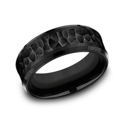 Black Titanium Comfort-Fit Design Wedding Band