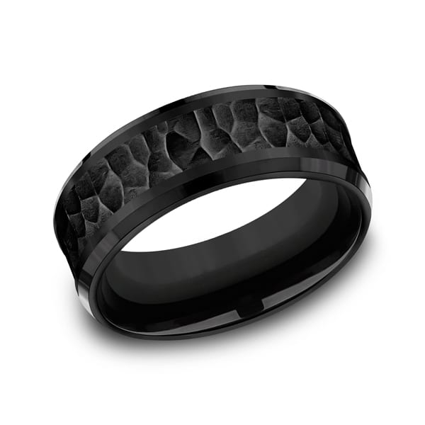 Black Titanium Comfort-Fit Design Wedding Band