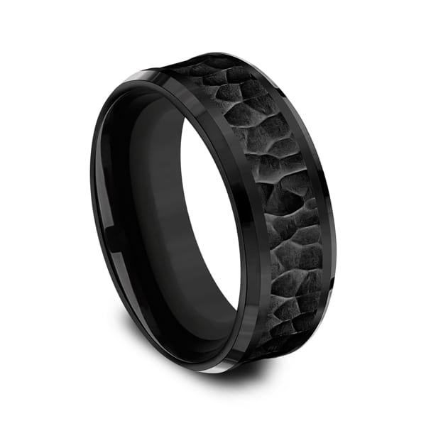 Black Titanium Comfort-Fit Design Wedding Band