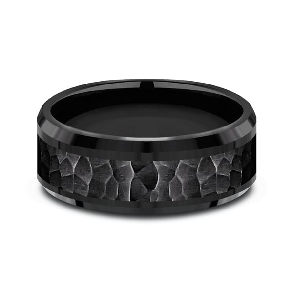 Black Titanium Comfort-Fit Design Wedding Band