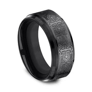 Black Titanium Comfort-Fit Design Wedding Band