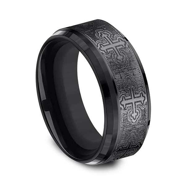 Black Titanium Comfort-Fit Design Wedding Band