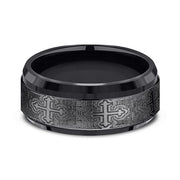 Black Titanium Comfort-Fit Design Wedding Band