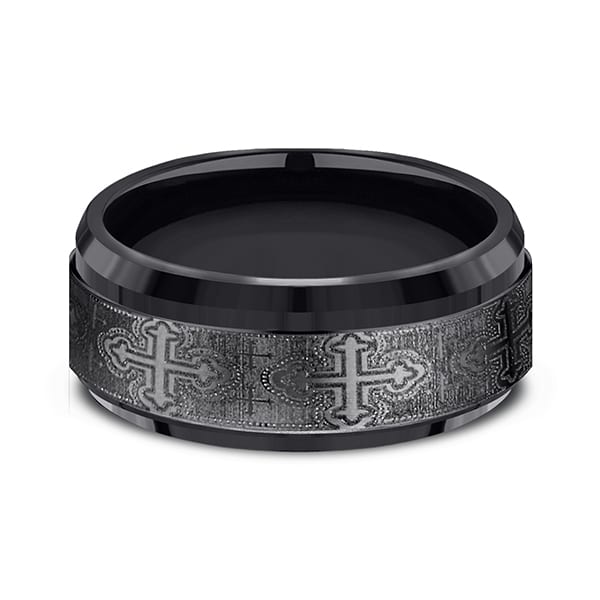 Black Titanium Comfort-Fit Design Wedding Band