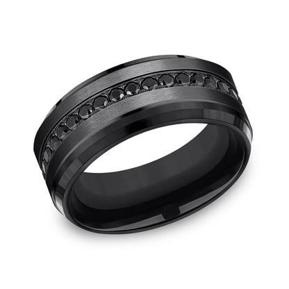 Black Titanium Comfort-Fit Design Wedding Band