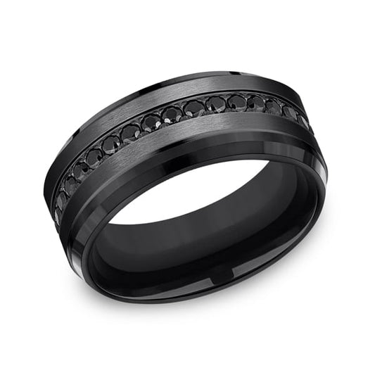 Black Titanium Comfort-Fit Design Wedding Band