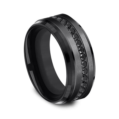 Black Titanium Comfort-Fit Design Wedding Band