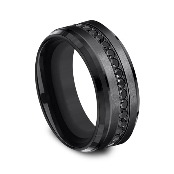 Black Titanium Comfort-Fit Design Wedding Band