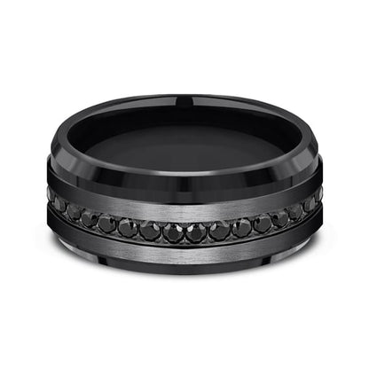 Black Titanium Comfort-Fit Design Wedding Band