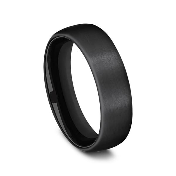 Black Titanium Comfort-Fit Design Wedding Band