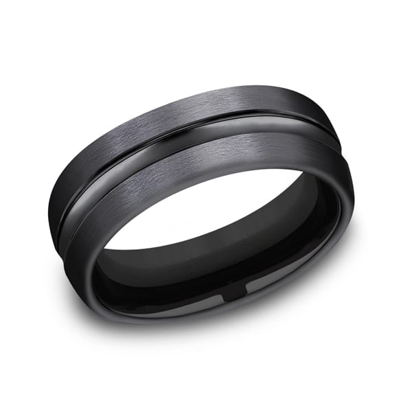 Black Titanium Comfort-Fit Design Wedding Band