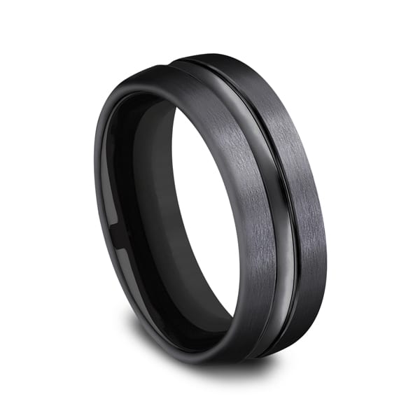 Black Titanium Comfort-Fit Design Wedding Band