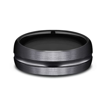 Black Titanium Comfort-Fit Design Wedding Band