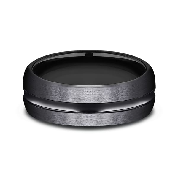 Black Titanium Comfort-Fit Design Wedding Band