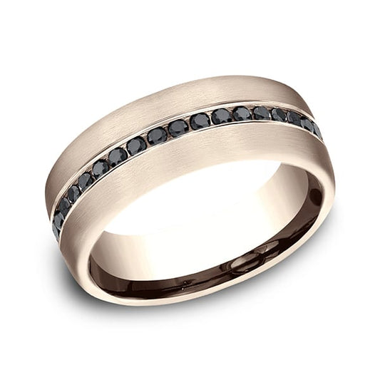 Comfort-Fit Black Diamond Wedding Ring