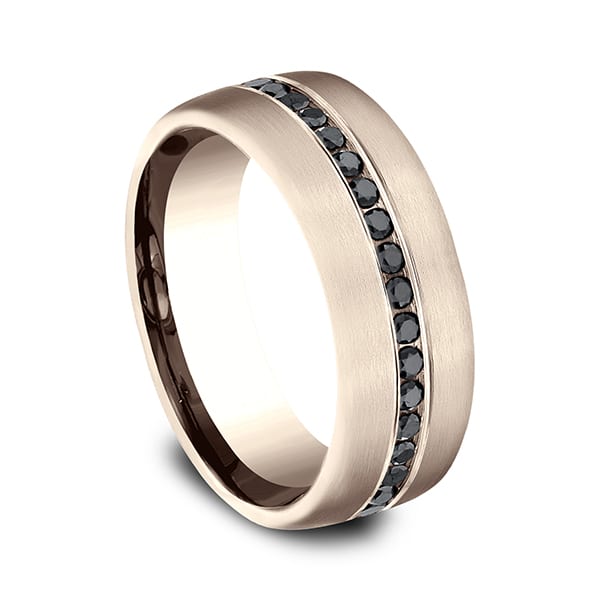 Comfort-Fit Black Diamond Wedding Ring