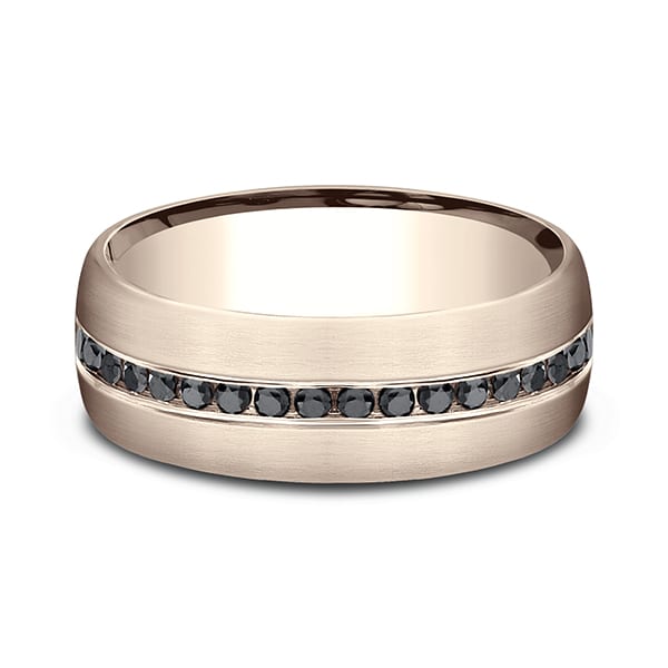 Comfort-Fit Black Diamond Wedding Ring