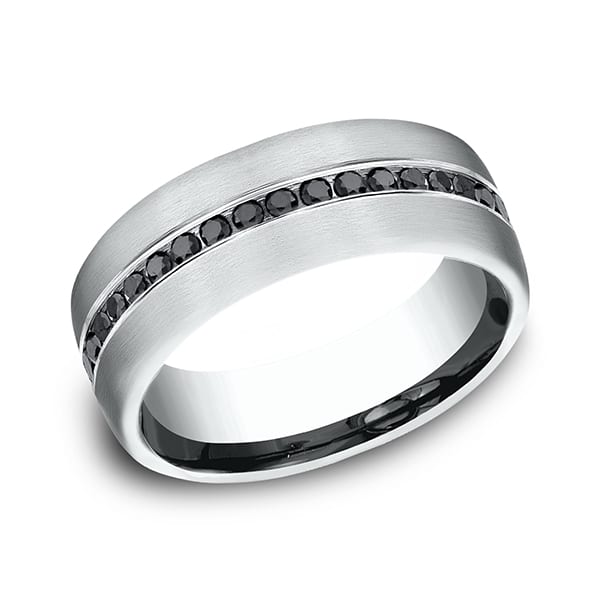Comfort-Fit Black Diamond Wedding Ring