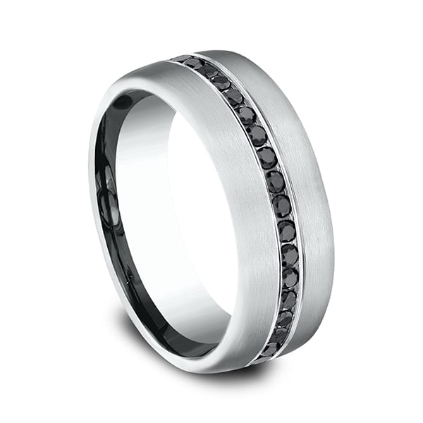 Comfort-Fit Black Diamond Wedding Ring