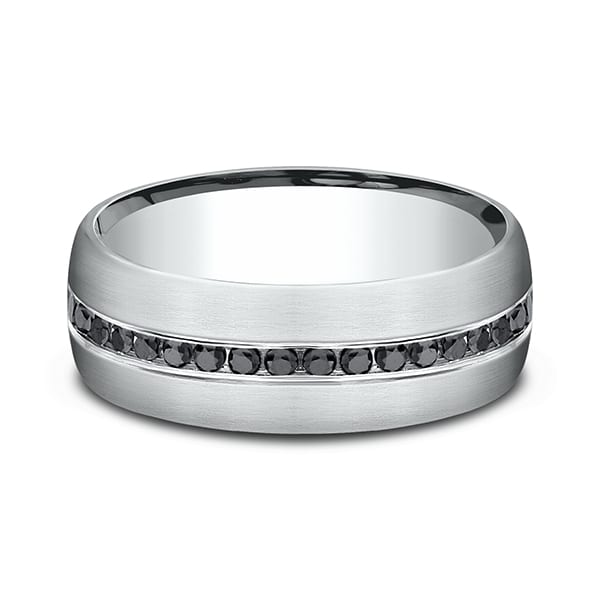 Comfort-Fit Black Diamond Wedding Ring