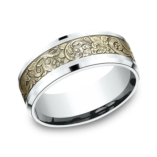 Two Tone Comfort-Fit Design Wedding Ring