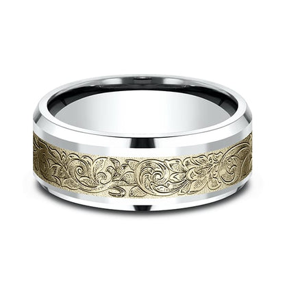 Two Tone Comfort-Fit Design Wedding Ring